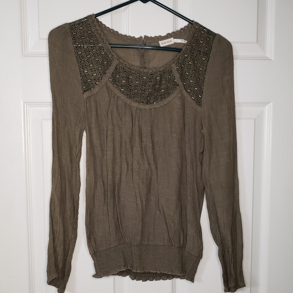 Blue bird blouse